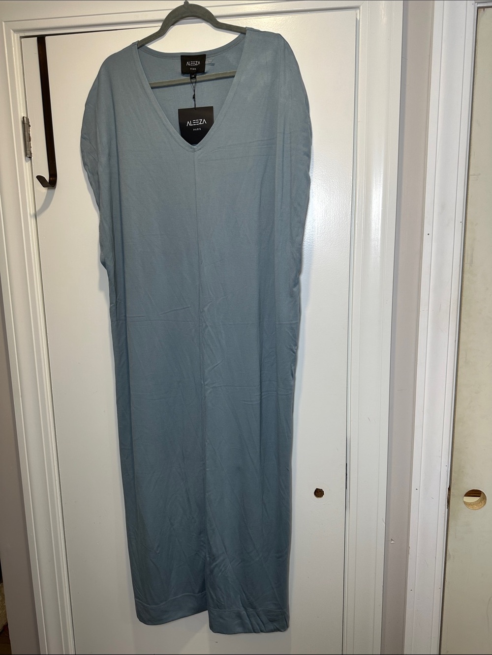 Alezza V-Neck Maxi Dress in Dusty Blue (55)